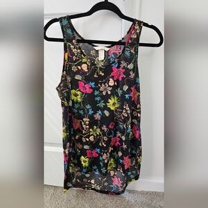 Floral Sleeveless Top - Black Multicolor